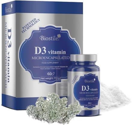 Biostile – BMT D3 Vitamine Microingekapseld – Ingekapselde vitamine d3 voor gezonde botten en tanden – 60 Capsules