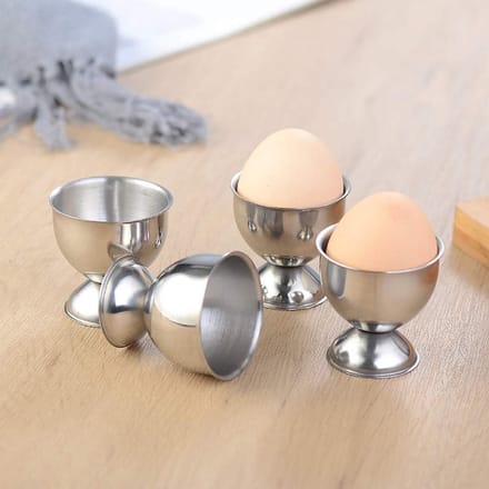 Eierdopjes Houders - Ei Cups - Ontbijt Serveren - Set van 2 - 92 cm - Zilver