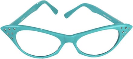 Cat Eye Rhinestone Bril Turquoise