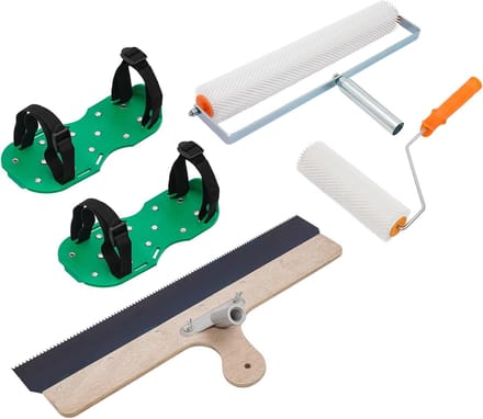 Zelfnivellerende Vloer Egalisatie Set - Roller, Hark & Spikes voor Beton en Cement
