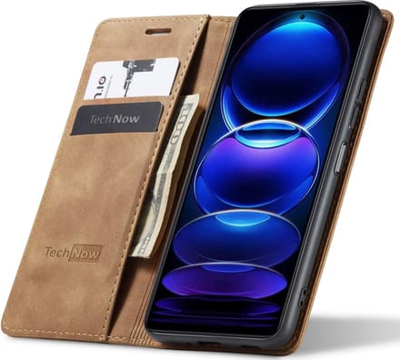Hoesje geschikt voor Xiaomi Redmi Note 12 Pro 5G / Poco X5 Pro - Book Case Leer Slimline Bruin