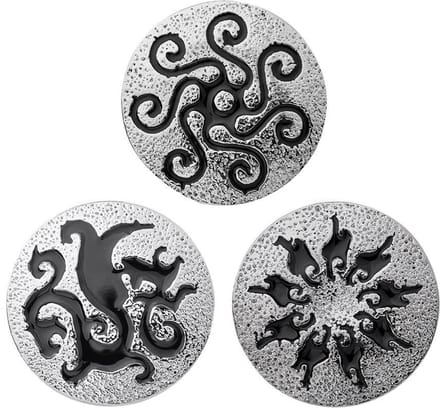 Quiges - Chunk 18mm Click Button Drukknoop Set van 3 Stuks Zilverkleurig Symbool Draak - EBCMSET008