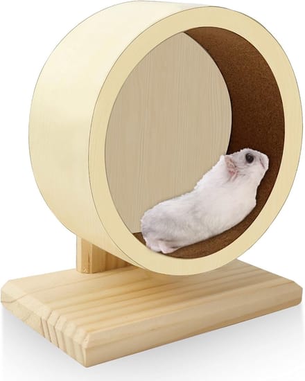 Stil Houten Loopwiel voor Hamster en Knaagdieren - Geruisloos Looprad 15 cm