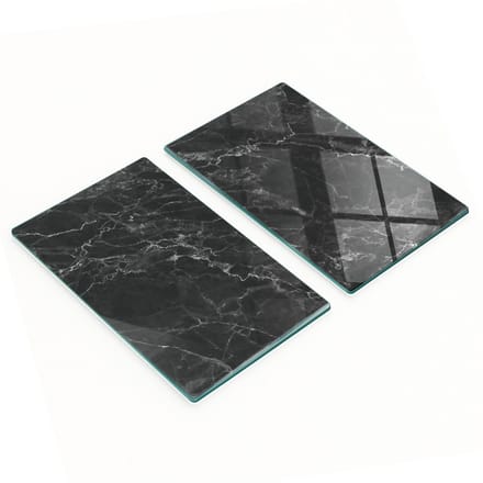 Decoratieve serveerplanken van glas met marmerlook, 2x30x52 cm