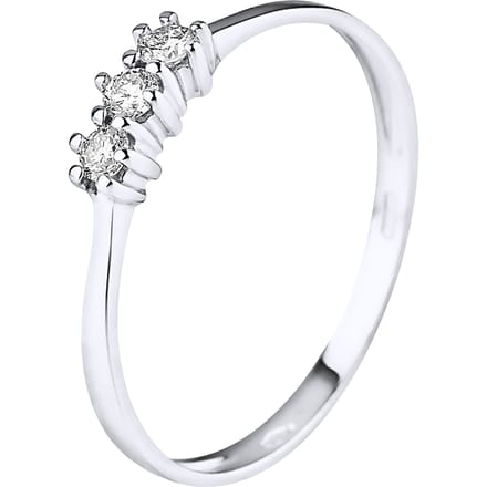 Ring TRILOGIE Diamonds 0,15 Cts riek 18K wit
