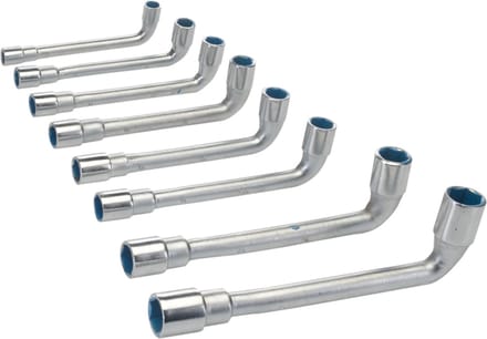 Silverline Haakse pijpsleutel set - dubbelzijdig - 8 t/m 19 mm - 8-delig