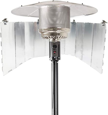 Terrasverwarmer Reflector - Warmteverdeler - Efficiënter Verwarmen - Verstelbaar Warmtebereik - 2.54 x 8.89 x 24.13 cm - null
