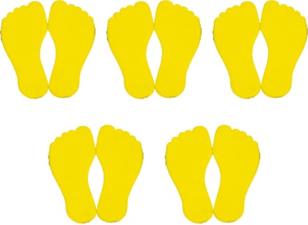MDsport - Markeervoeten - 5 paar voetjes - Vloermarkering - Set van 5 - Geel