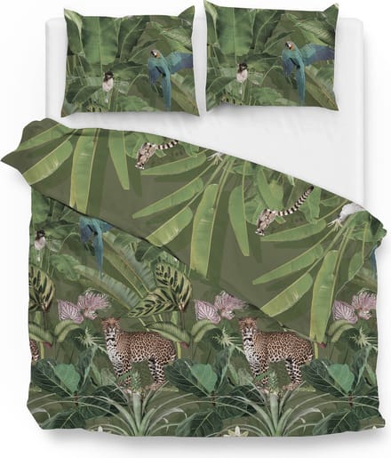 Zo! Home Raif Dekbedovertrek - Lits-jumeaux - 240x200/220 cm - Green