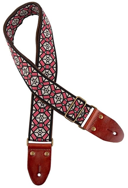 Gaucho GST-1282-3 Classic Jacquard Serie gitaarriem roze/grijs