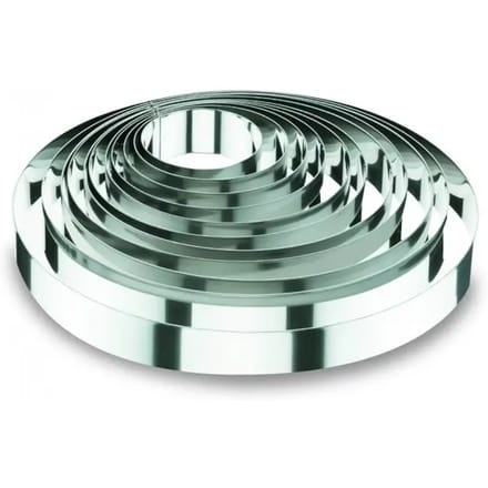 Ronde roestvrijstalen taartring Lacor 18/10 - 8x3,5 cm