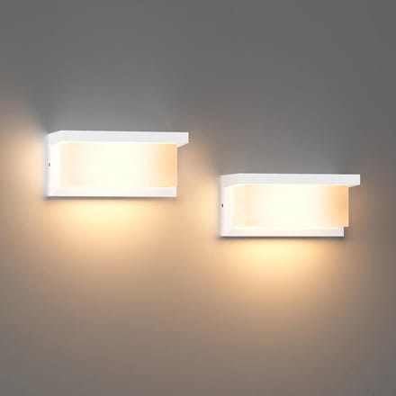 Set van 2 Buiten Wandlampen Wit - IP65 Waterdicht - E27 Fitting - Geschikt voor Binnen & Buiten