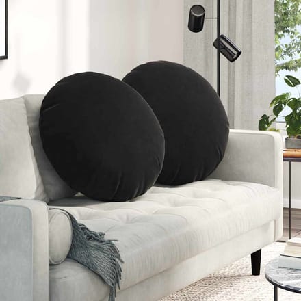 vidaXL - Zitkussens - 2 - st - Fluweel - Zwart - Ø60 - x - 21 - cm