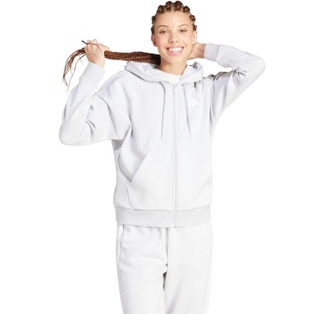 Adidas Essentials 3 Stripes Fleece Sweatshirt Met Rits Wit S / Regular Vrouw
