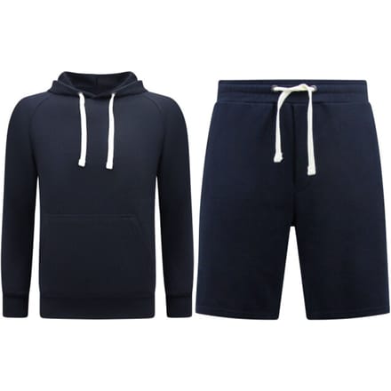 Hoodie Heren - Korte Broek Heren - SET- Donker Blauw