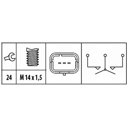 Achteruitrijschakelaar HELLA 6ZF 181 612-071