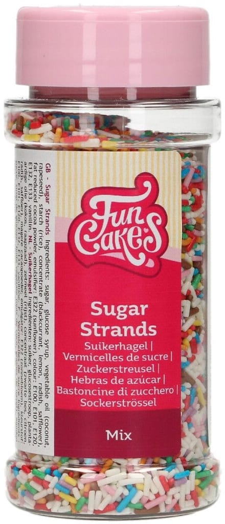 FunCakes Sugar Strands - Kleurenmix - 80g - Sprinkles - Eetbare Taartdecoratie