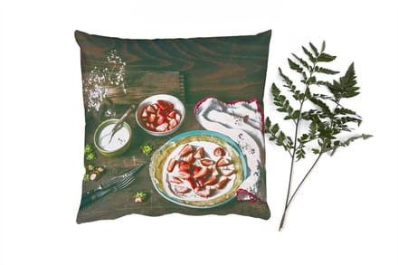 Sierkussens - Kussentjes Woonkamer - 60x60 cm - Aardbei - Rustiek - Fruit - Rustiek Bloemen