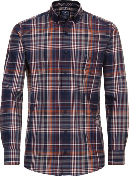 Redmond comfort fit overhemd - twill - rood geruit