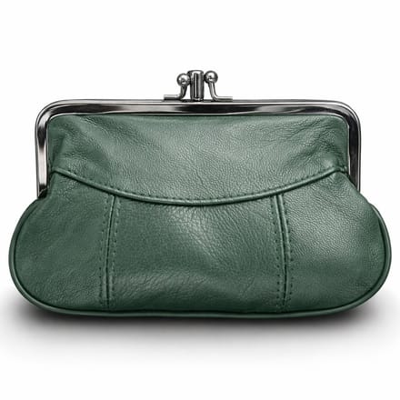 THL Design - Dames Knip Beurs - Portemonnee Dames - Echt Leer Donkergroen