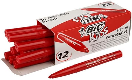 Bic Kleurstiften Visacolor Xl 3 Mm Rood 12 Stuks