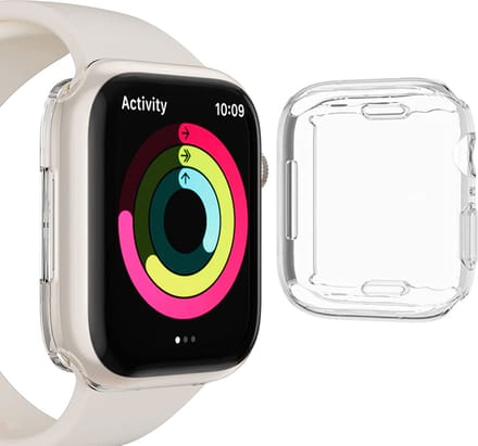 Geschikt voor Apple Watch 7 41 mm Screenprotector + Hoesje - Volledige Bescherming - Beschermglas Screen Protector Glas