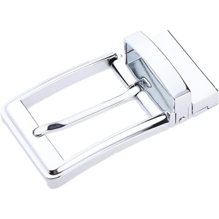 Heren riemgesp Single Prong rechthoekige pin omkeerbaar parelgrijs as described