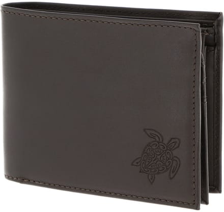 oxmox Leren portemonnee Leather RFID Protect Querscheinbörse Turtle 2.0 Embossed Brown donkerbruin