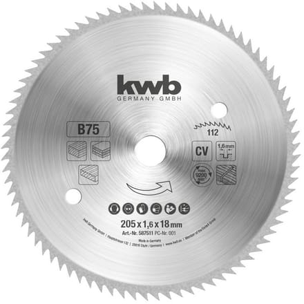 kwb 587511 Cirkelzaagblad 205 x 18 x 2.4 mm 1 stuk(s)