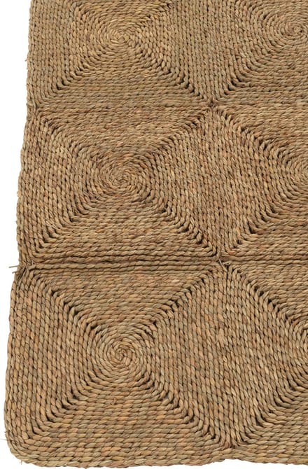 J-Line tapijt Vierkanten Geweven Touw - polyester - naturel