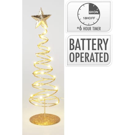 Kerstboom met ster warm wit led 40x11x11cm