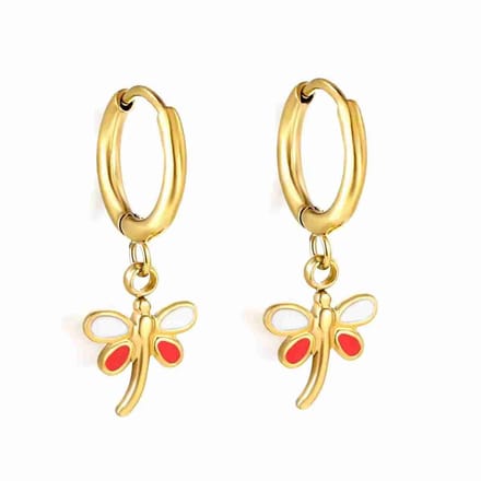 WeLoveSilver - Oorringen met libellehanger - Chirurgisch staal - 20mm