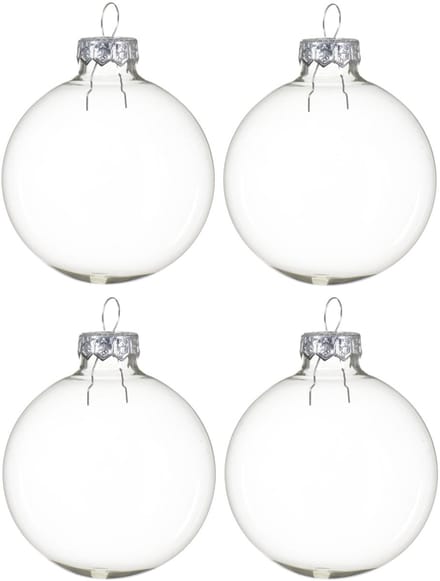 Decoris kerstballen - 8x st - transparant - D7 cm - glas - kerstversiering