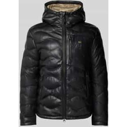 Leren jack met labelpatch, model 'DROHAN'