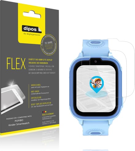 dipos – 2x Beschermfolie geschikt voor POFIBO Kinder Smartwatch | 3D Full Cover Screenprotector | 100% Passend