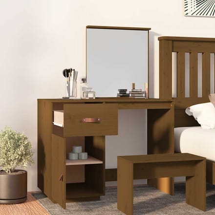 vidaXL - Kaptafel - 95x50x134 - cm - massief - grenenhout - honingbruin
