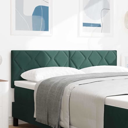 vidaXL - Hoofdbord - Donkergroen - 144 - cm - Fluweel