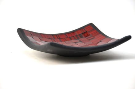schaaltje - glasmozaiek - 15 x 15 cm - red full - fairtrade