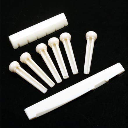 Un ensemble de broches de pont en os de guitare Folk, écrou de selle