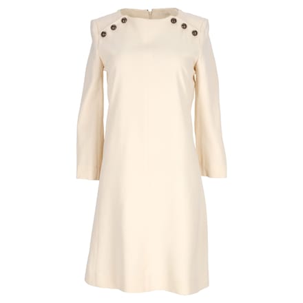 Chloé jurk met knoopdetails in beige acetaat
