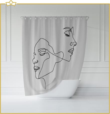 ATTREZZO® Douchegordijn Mats - 150x180 cm