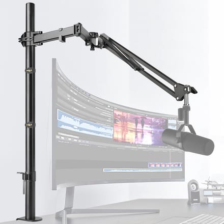 Verstelbare Overhead Microfoon Arm met Verhoogde Extensie voor Studio-opnames, Streaming en Podcasting