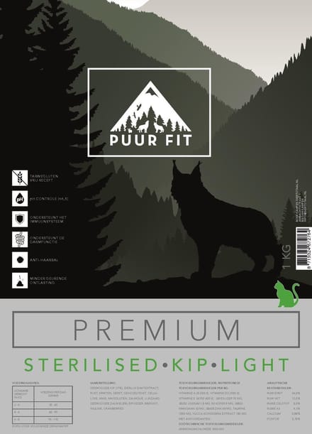 Puur Fit Premium - Kattenvoer - Sterilised Light Kip - 1 kilo