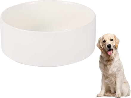 Grote voer- en waterbak voor honden - Keramische hondenbak van 1800 ml - Wit