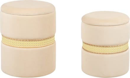 MEDFORD - Poef - Lichtbeige - Fluweel