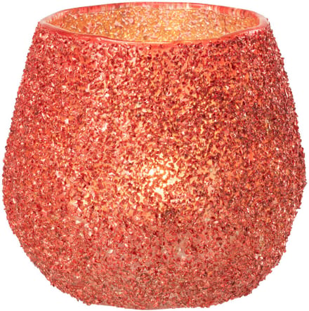 J-Line theelichthouder - glas - rood - small