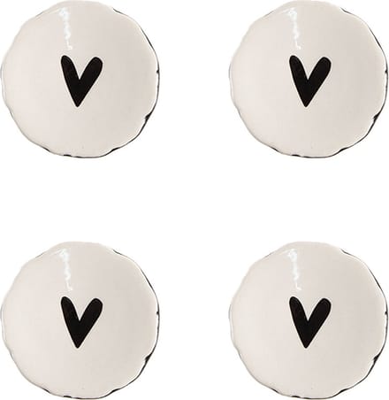 Clayre & Eef Deurknop Set van 4 Ø 4 cm Beige Keramiek Hart
