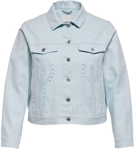 ONLY CARMAKOMA - CARELSA CROCHET DENIM JACKET OTW Dames Jas
