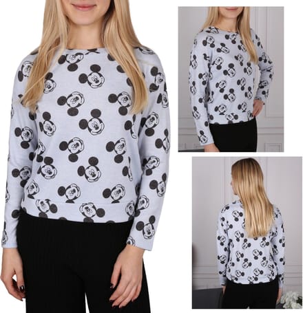 DISNEY Mickey Mouse Blauwe blouse met lange mouwen, dames