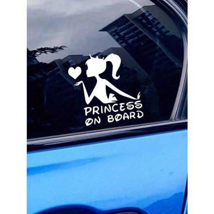 1 stuks Prinses aan Boord Autosticker one-size wit